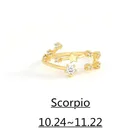 Zodiac Rings Rings Wholesale Zodiac Rings Stylish And Elegant High-Grade Open Circle Zodiac Sign Rings