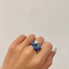 Men Rings Ring Irregular Men Couple Rings Set Flower Clay Chunky Napkin Resin Acrylic Ring