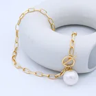 Pearl Necklace Classic Simple Women's Gold Plated Pearl Jewelry Necklace