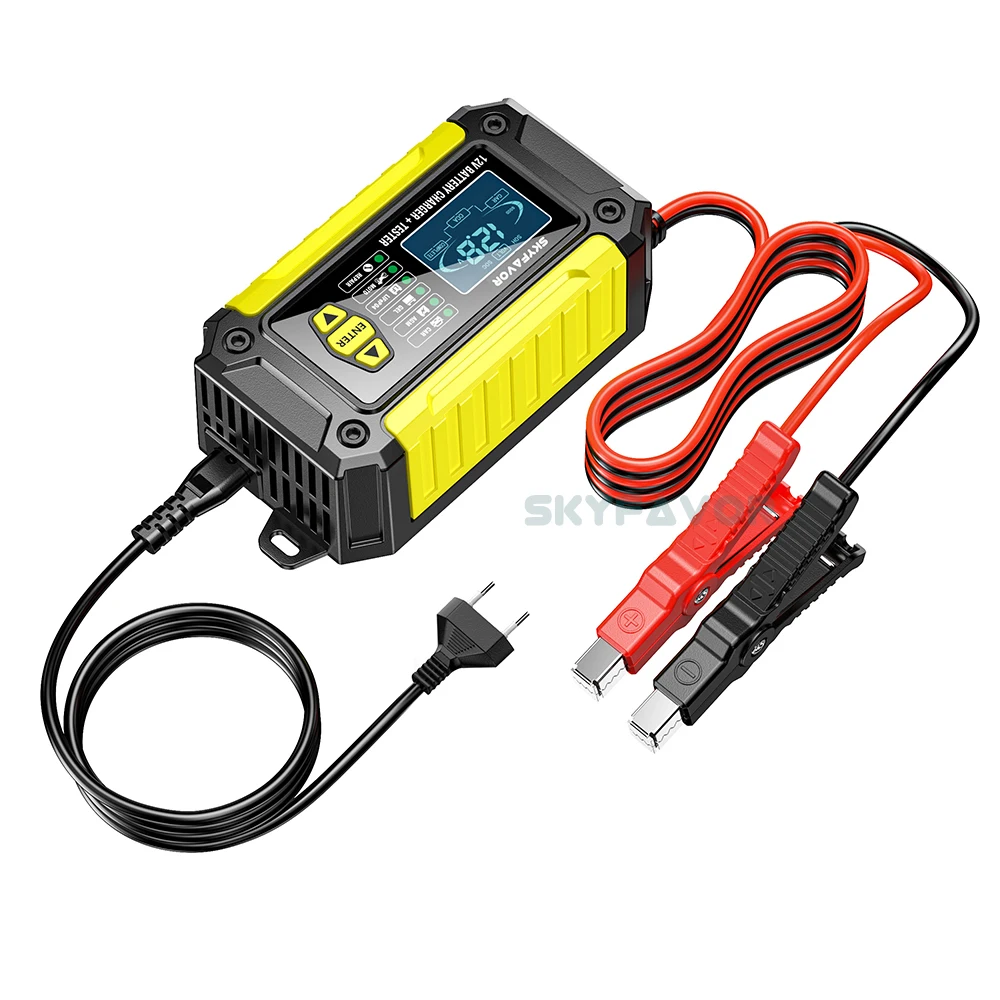All in one car battery charger 12V 6A automatic gel agm lead acid battery analyzer CCA internal resistance tester & pulse repair