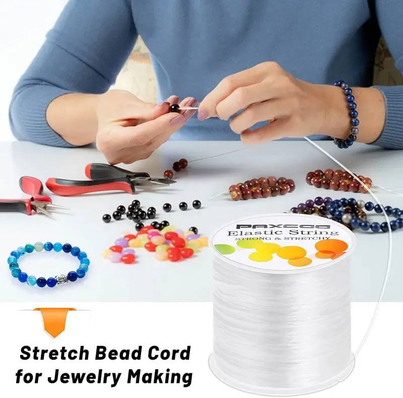 custom logo 1mm Elastic Bracelet String Cord Stretch Bead Cord for Jewelry Making and Bracelet Making