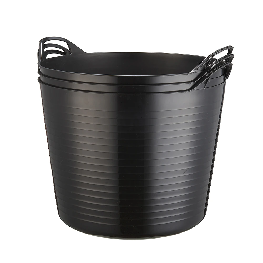 Black durable plastic round bucket manufacturer