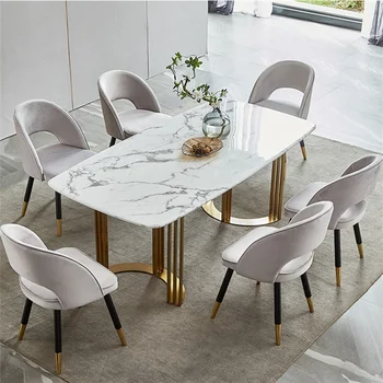 2021 modern 120 cm 140 cm 160 cm long white marble top iron frame gold legs metal dining table