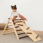 Kids Children Birch Wooden Slide Rainbow Montessori Climbing Arch Set Kids Baby Pikler Triangle