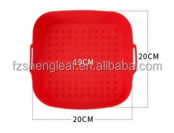 product reusable square silicone air fryer liners 15mm thick eco friendly food grade novelty design pot replacement baking dishes pans-8