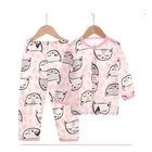 Girl Summer Suit Girl Boy Cotton Long Sleeve Thin Air Conditioning Wear Pajama Summer Baby Romper Suit