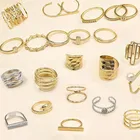 Rings Gold Resizable Wholesale Rings Gold 18K Custom Stainless Steel Fashion Rings Gold Plated Wedding Rings Jewelry
