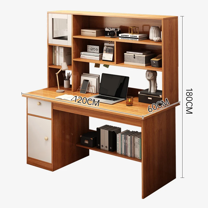 Wholesale traditional Chinese style sturdy computer desk with bookcase