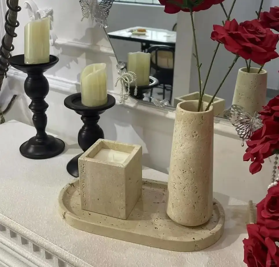 product elegant travertine marble handicrafts natural interior design accessories-5