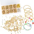 1240 PCS 8 Styles Jewelry Making Supplier Gold Spacer Beads For Jewelry Making