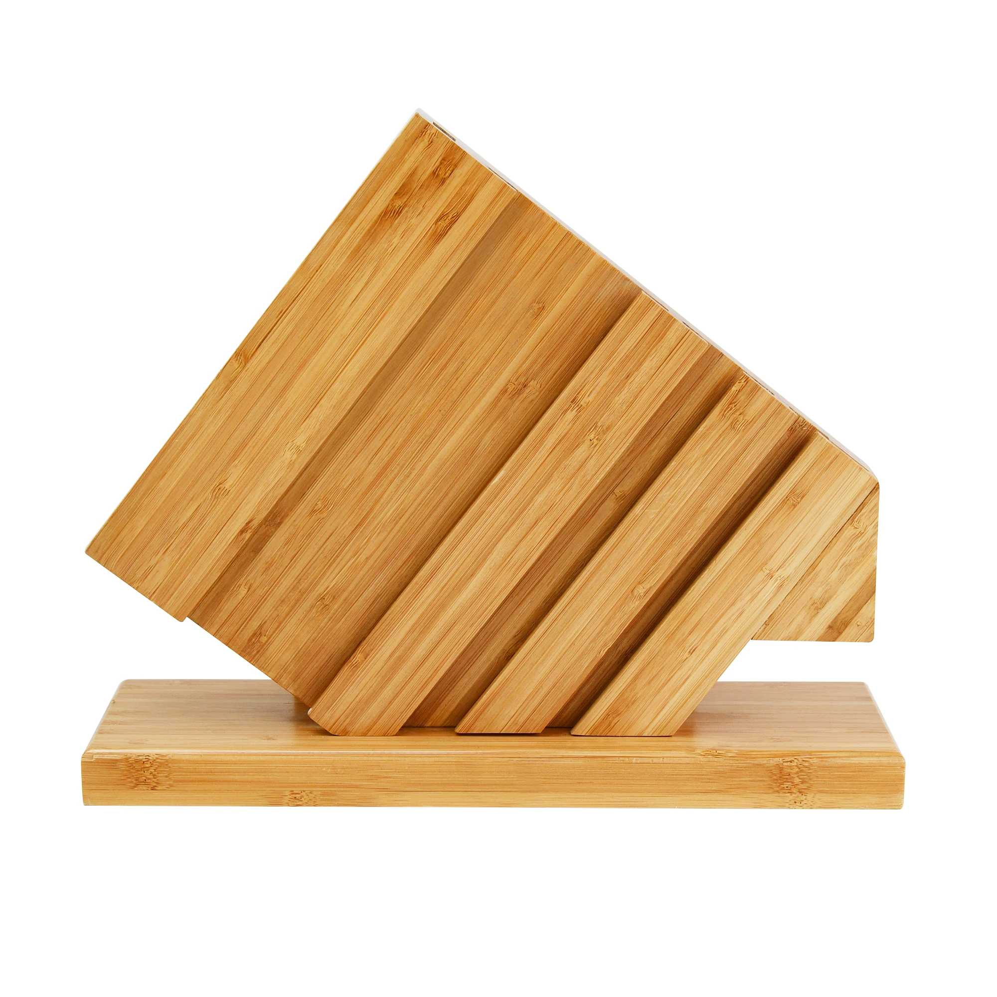 Bamboo Large Magnetic Knife Block Holder Powerful Kitchen Organizer For Storage With Cutting Board