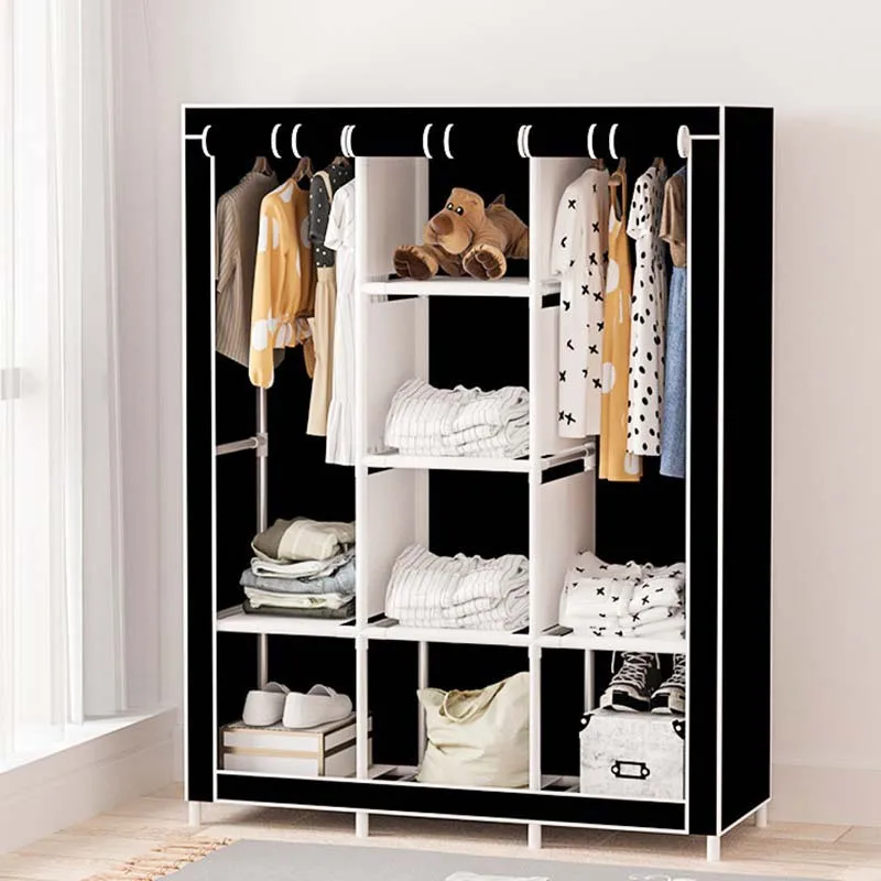 Modern Eco-Friendly Metal Closet Organizer Wardrobe Clothes Storage Shelves for Bedroom or Living Room