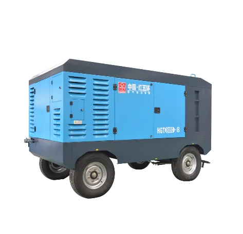 HWH HGT800-8C 8bar 21m3/min 800CFM 157kW 220HP hongwuhuan diesel power portable screw air compressor for sale