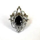 Ring Rings Ring Customized Customized Old Style Black Stone Vintage Silver Jewellery Antique Gothic Ring
