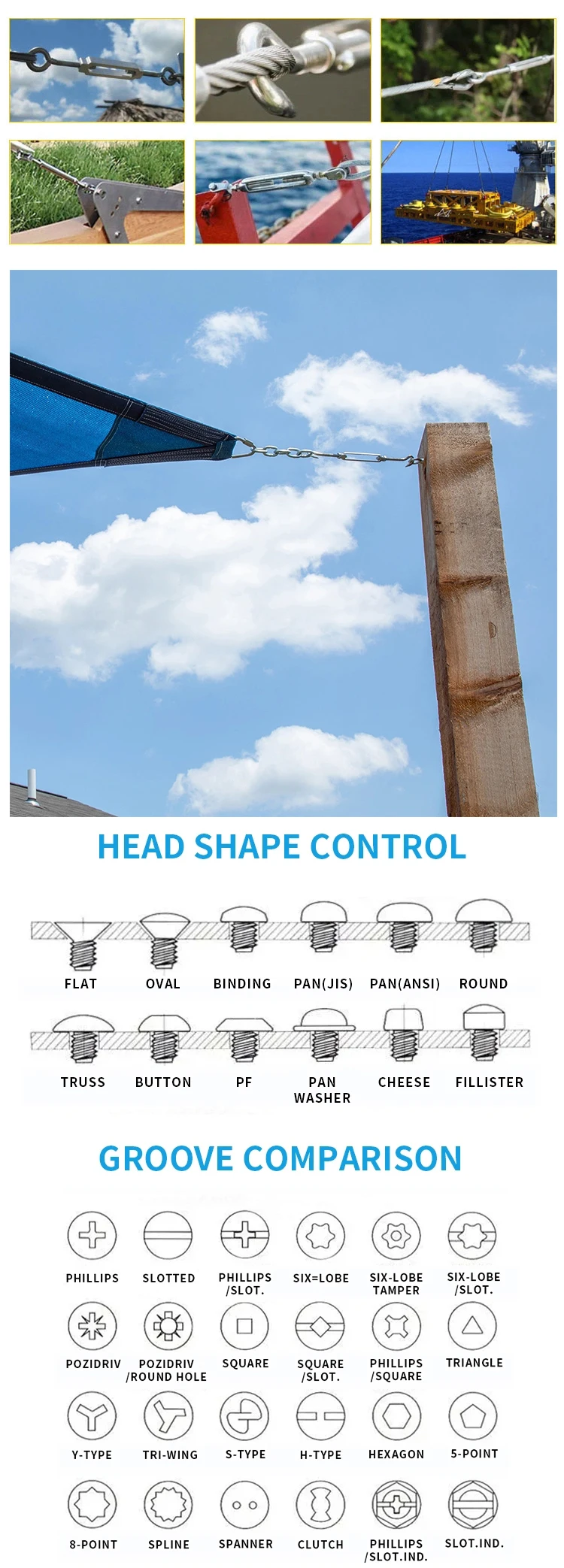 High Tensile Strength Swage Stud with Fatigue and Wind Rain Resistance for Cable Railing Hardware