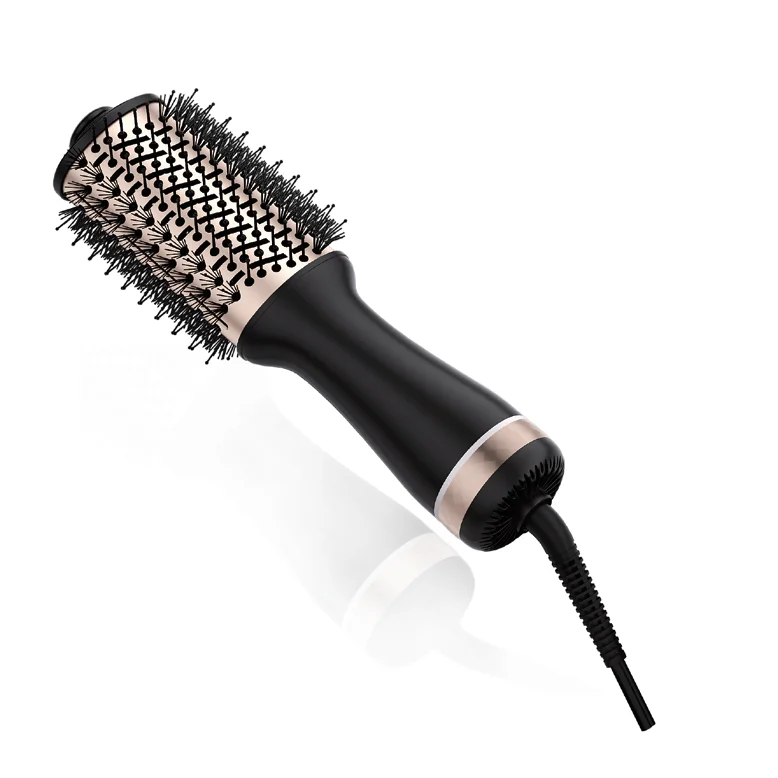 1200W Titanium Hot Air Brush with 1 Year Warranty and Dual Voltage for Easy Hair Styling