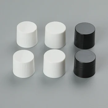 Round 28mm Sauce Bottle Lid 28/410 Ribbed Wall PP White Plastic Bottle Screw Caps