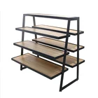 Shop Concise Supermarket Floor Wood 3-Layer Stylish Bakery Shop Health Care Wooden Floor Bread Display Stand