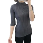 Women Shirt Pleated Tops For Women 2021 Solid Color Crop Tops Shirt And Tops