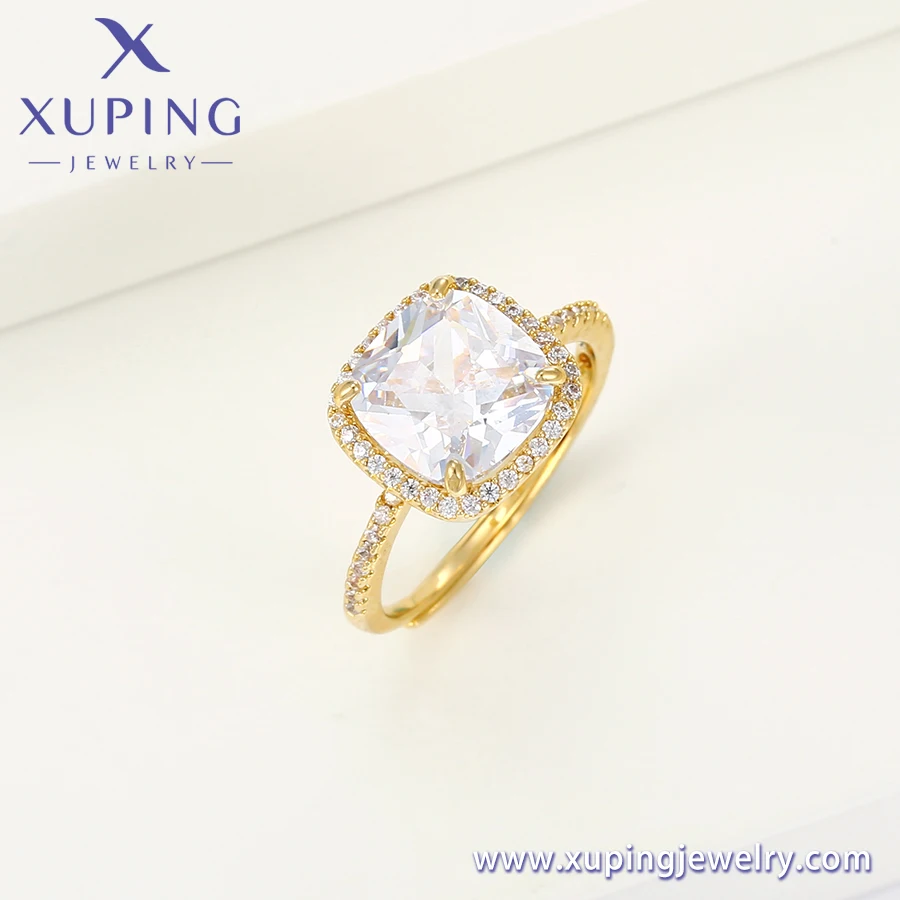 YMR-240 xuping jewelry Royal Luxury Elegant Retro Big Diamond 14K Gold Plated Opening Adjustable Ladies ring