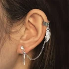 Pearl Clip Earrings Earrings Custom Fashion Simple Chain Earless Perforated Pearl Ear Clip Earrings