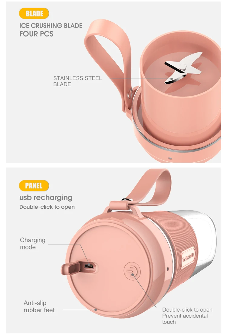 Mini misturador de suco usb recarregável smoothie liquidificador portátil espremedor liquidificador portátil