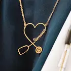 Sterling Silver Personalized Stethoscope Necklace For Graduation Gift 925 Sterling Silver