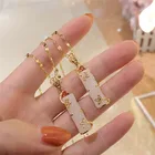 Steel Trendy Feminine Light Luxury Titanium Steel Non-fading Golden Bamboo Pendant Necklace