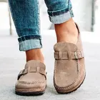 Flat Leather New Design Customize LOGO Cheap Ladies Flat Leather Buckle Women Casual Loafers Shoes