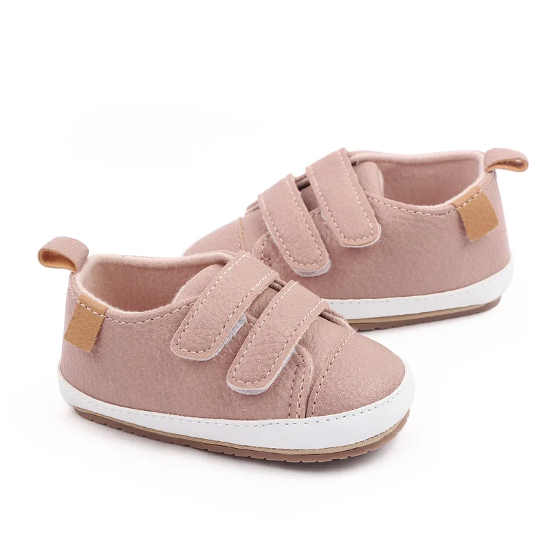 Unisex Toddler Shoes Soft Bottom with Solid Color and Leopard Print Non-Slip Design for Babies Aged 0-18 Months details