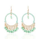 Beads Earrings Fashion Designer Gold Plated Beads Hoop Tassel Earrings For Women 2021