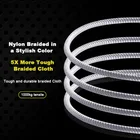Charger Usb Cable 2.4A Max Nylon Braided Fast Charger USB Cable In Stock Grey
