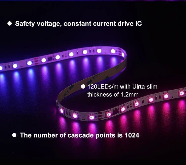 High Quality Indoor Decorative Colorful LED Strip SMD5050 60leds/m 24V 10mm RGB LED Light Strip manufacture