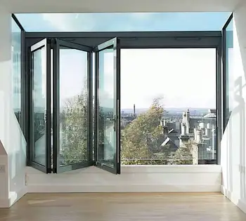 ALUFRONT NFRC Window for Canada&Usa Market Customized Style and Size Powder Coated Balcony Folding Bifold Windows