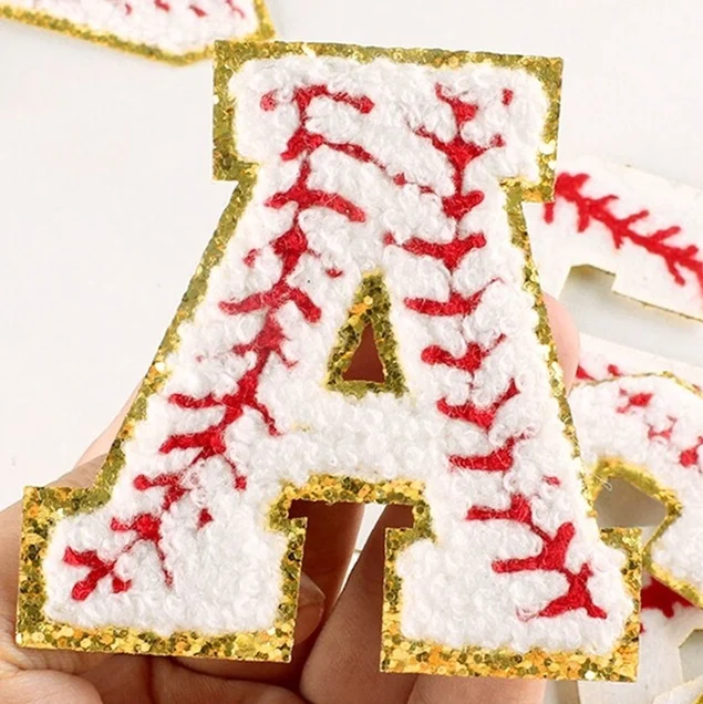 Good quality letter iron on patches custom embroidery designer patches iron on pink letters for hats