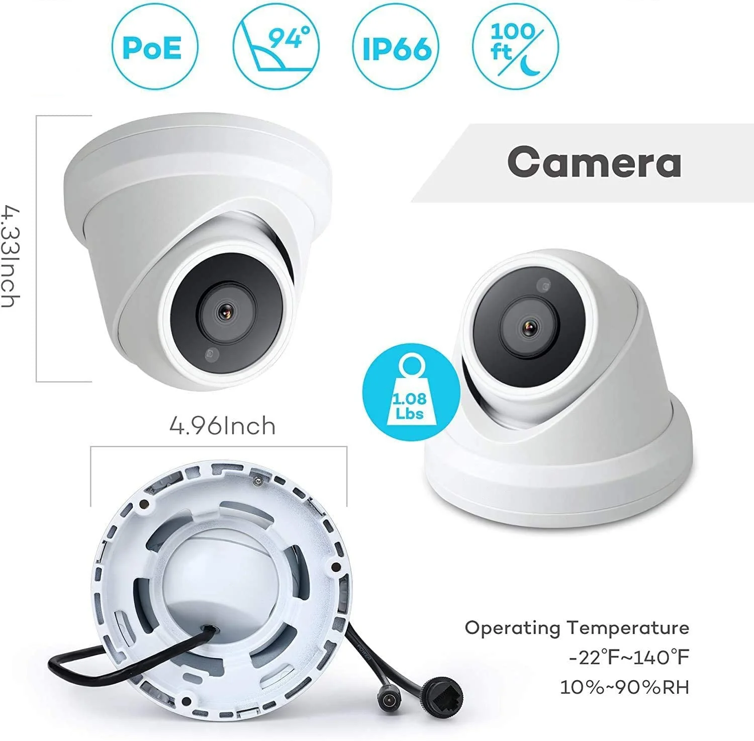 Ycx High End Plug And Play Imx Cmos Mp Mp Turret Ip Cameras Ch