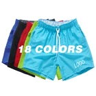 Customized Logo 16 Colors Solid Plain Blue Men Swim Trunks Quick Dry Outdoor Track Shorts Board Shorts Swimwear Men