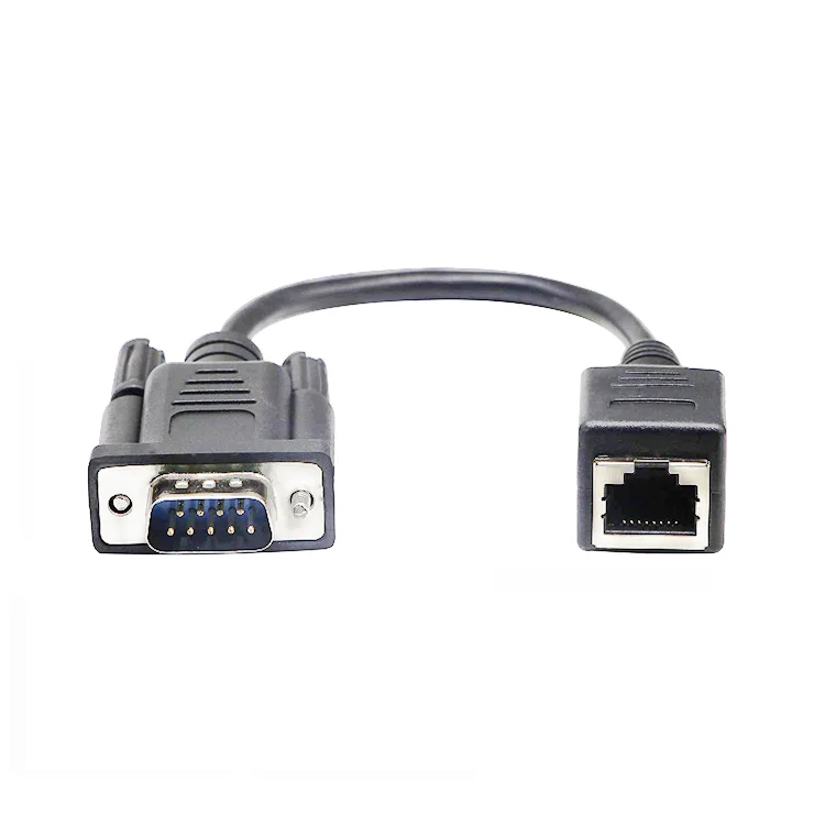 Cerrxian DB9 RS232 vers RJ45 Port Serial Extension DB9 9 9 Broches vers LAN CAT5 CAT6 RJ45 Câble Ethernet Adaptateur 