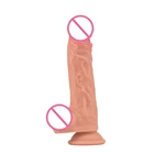 Amazon Hot Soft Liquid Silicone Artificial Automatic Penis G Spot Big Dildo Vibrator Women