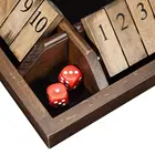 Game Design Game Retro 8inch And 12inch 4-Player Shut The Box - Wooden Board Game With Dice For The Classroom Home Or Pub.