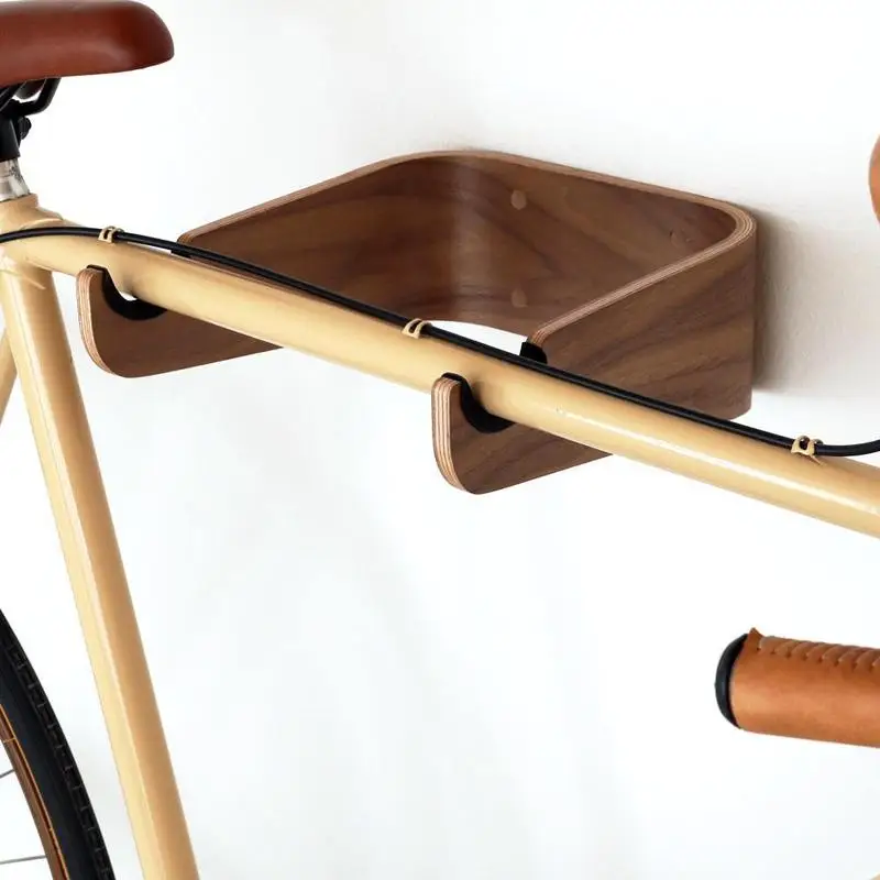 wooden wall mounted bike rack