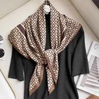 Square Scarf Black Square Korea 2021 Spring New Fashion Big Square Scarf Female Silk Scarf Letter Black Shawl Gauze Scarf