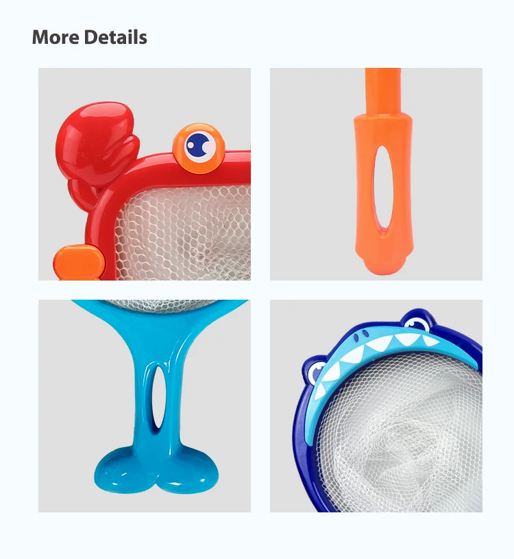 product floating fish catch game toy with fishing nets 4 colorful fish interactive water play set for kids pool beach bathtub fun-2