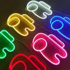 Gifts Amongus Dimmable Neo Light Dead Crewmate | Neon Ligh Sign Wall Decoration Imposters Among Us Gifts