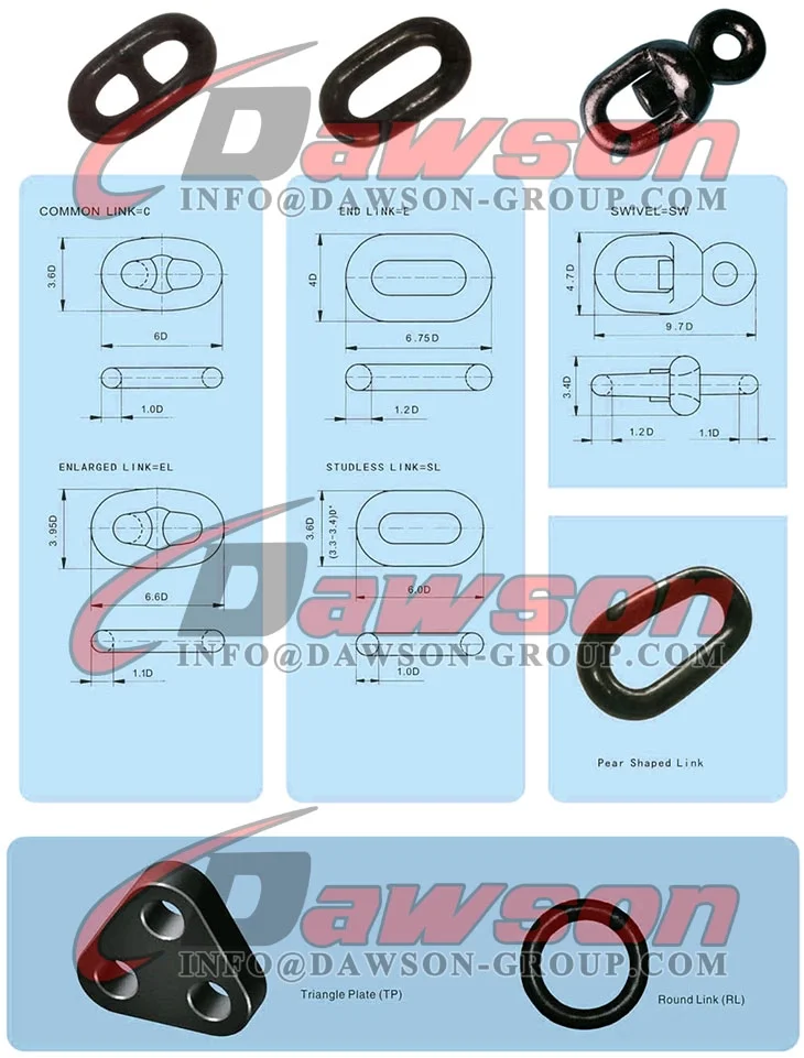 DAWSON Qingdao Rigging China Factory End Link, 42-102MM End Link for Marine Anchor Chains