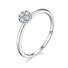 Rings Ring Simple Design 925 Sterling Silver Finger Rings Round Zircon Geometric Ring White CZ Stone Ring For Women