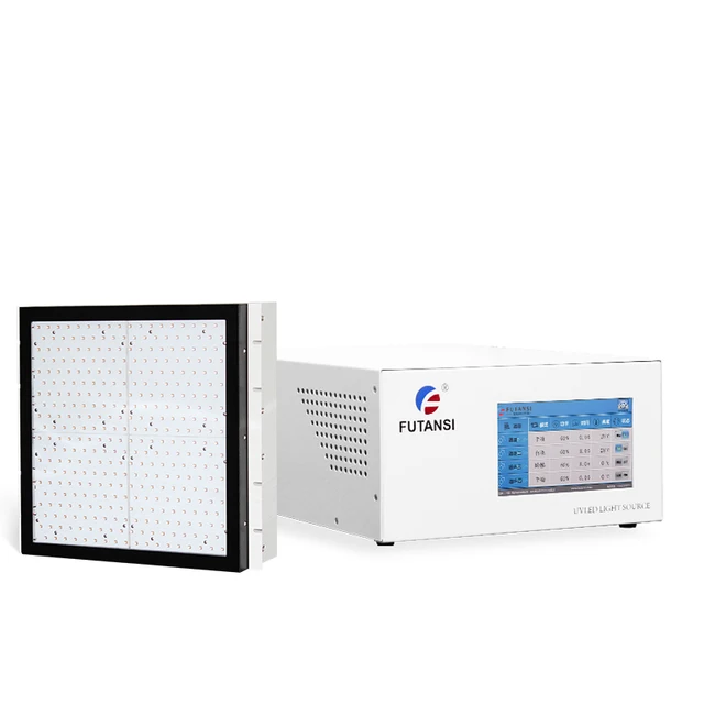 Air-cooled UV-LED array with high intensity for large area curing