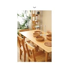 Set High Quality Luxury Furniture Modern Bamboo Wooden Dining Table And Chair Set