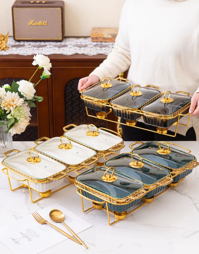 Top 5 chafing dish of guangzhou ceramic chafing dish for serving dishes food warmer With lid