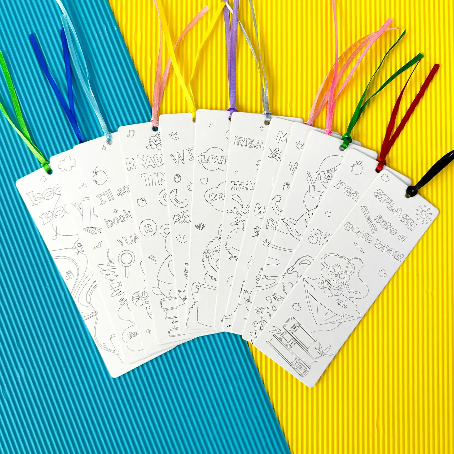 新款儿童阅读书签学生彩色DIY纸质书签卡